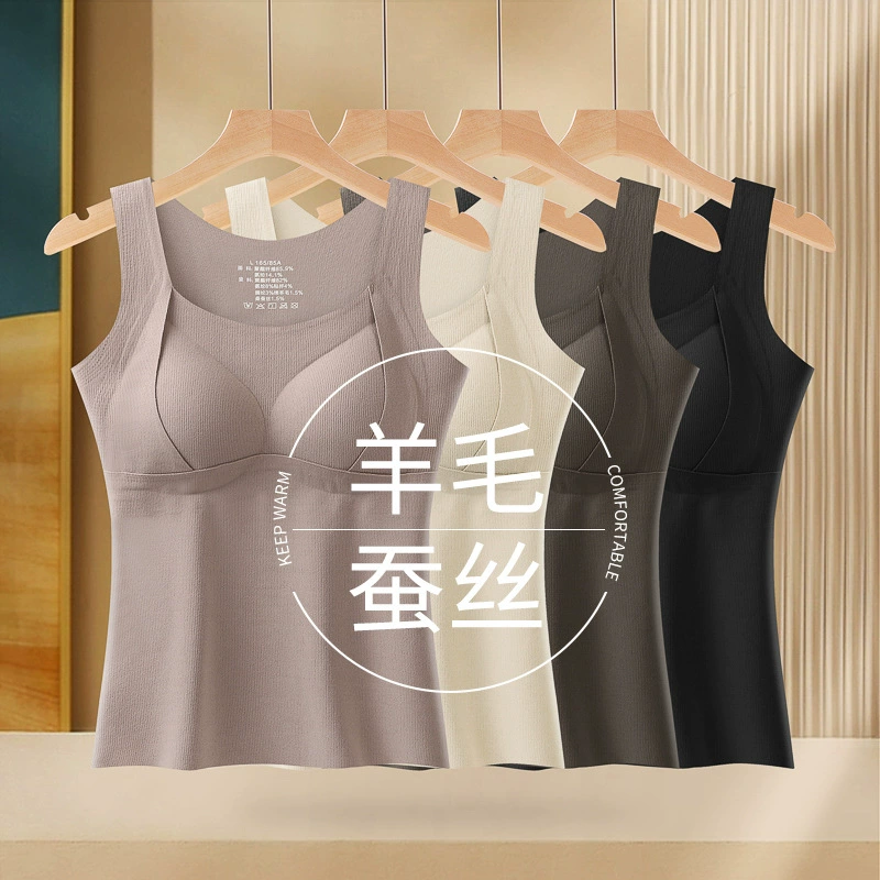 Женский терморегулирующий жилет для осени и зимы, из акрила, кашемира и шелка, со встроенным подогревом