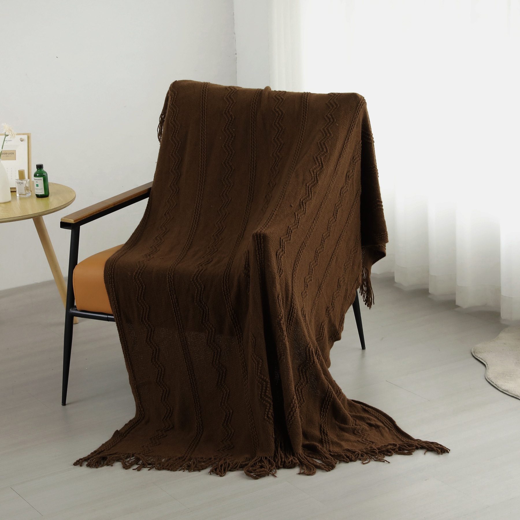 Manta de punto, manta de sofá, estilo nórdico, manta casual de color sólido simple, manta de aire acondicionado, manta de siesta de oficina, manta