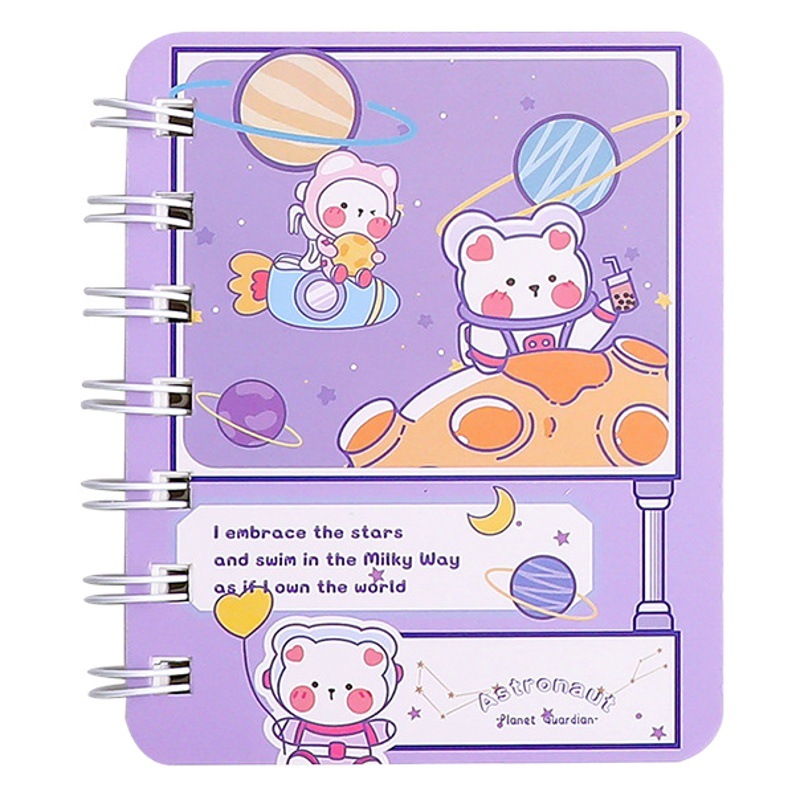 Creativo de dibujos animados bobina cuaderno lindo portátil pequeño cuaderno portátil mini Bloc de notas papelería al por mayor