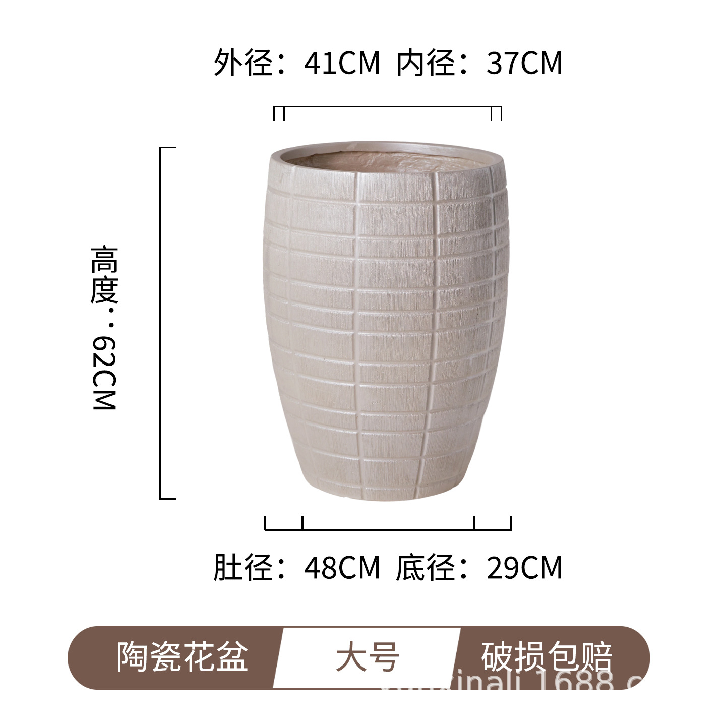 Nuevo estilo nórdico de alta sensación de magnesio de barro creativo en relieve de alta profundidad maceta interior centro comercial helechos verdes maceta especial