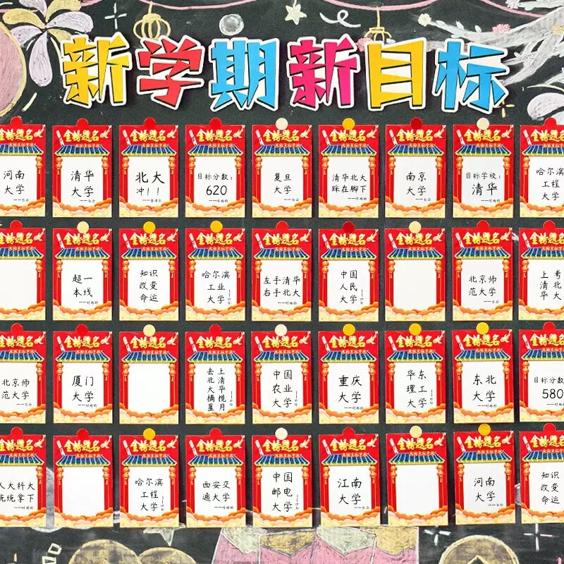 High school entrance examination target school wish card classroom layout to encourage students to take an examination of the university wall stickers message blessing card High school entrance examination target school wish card classroom layout to encourage students to take an examination of the university wall stickers message blessing card