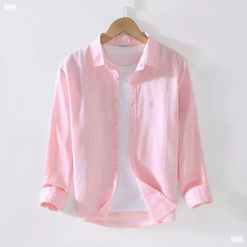 Thin universal comfortable breathable summer shirt, cotton and linen