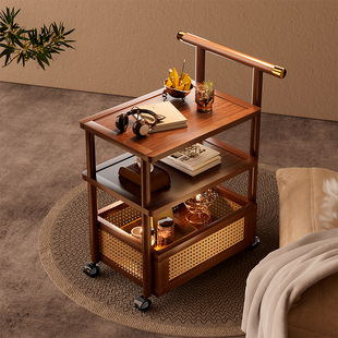 Second-Hand Trolley Snack Rack Retro Movable Coffee Table Living Room Sofa Side Table Bedside Rack Coffee Table