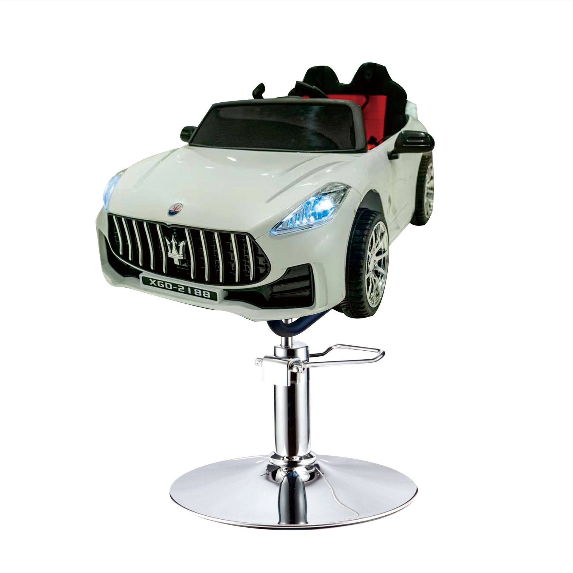 Asiento de peluquería eléctrico para niños, silla de peluquería para automóvil, silla giratoria elevadora, música, salón de peluquería para niños, silla de corte para niños image 9