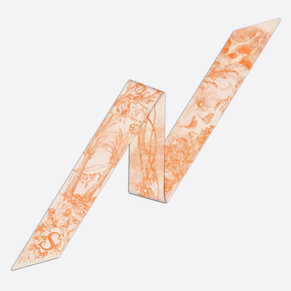 20g Weight Silk Scarf Classification Daily Occasion Silk Material Letter Pattern All Seasons Season Women'S Gender Printing Design Fashion Style Women's Fashion Letter Silk Printing Silk Scarves 23