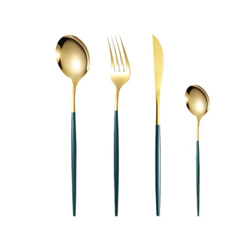 Stainless steel tableware set including four main pieces: steak knife, fork, and spoon, Portuguese style, Amazon cross-border Western cuisine set
