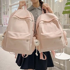 新款日系ins高颜值清新甜美糖果色蝴蝶结背包初高中生轻便双肩包