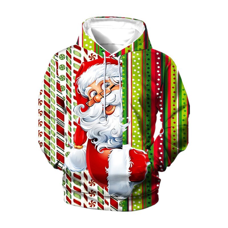 Cross-border European and American Christmas men's and women's hooded sweatshirt 3D printing men's sweater pod a custom