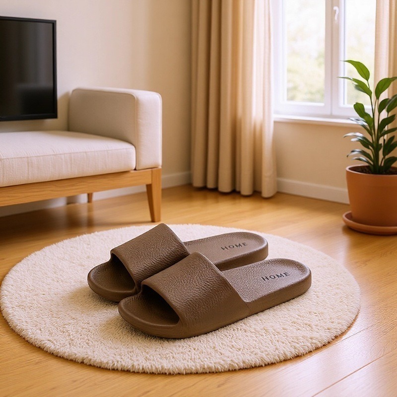 Simple One-Word Slippers Women New Indoor Home Non-Slip Bathroom Shower Sandals Top Quality For Men Summer_voghion.com
