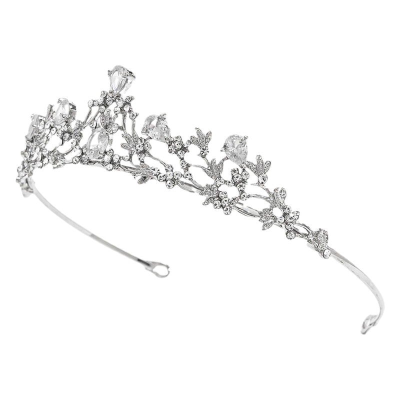 Oferta especial aleación diadema corona accesorios para el cabello aleación galvanizado ZIRCON diadema tocado europeo y americano AliExpress Venta caliente