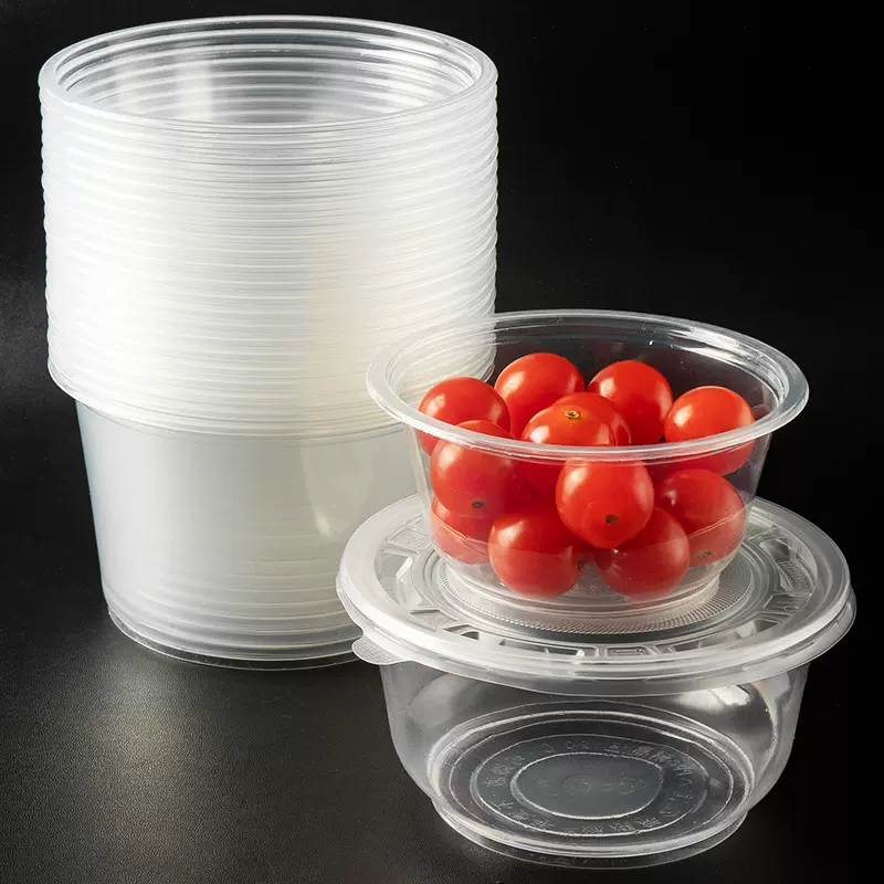 一次性碗筷塑料打包加厚外卖小饭盒快餐盒带盖野餐盒圆形汤碗批发