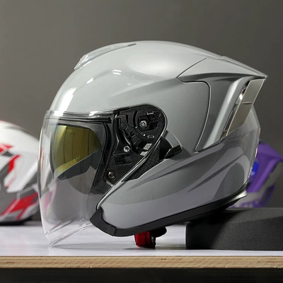 Motorcycle Half Helmet 3/4 | Motosiklet kaskı (dəbilqə) - r05-cement-gray-s-code
