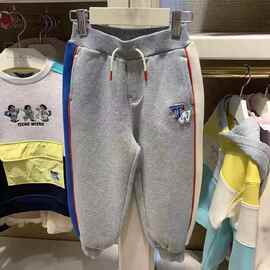现货韩版童装国内专柜外贸尾单男童加绒加厚休闲裤TKTM211103B