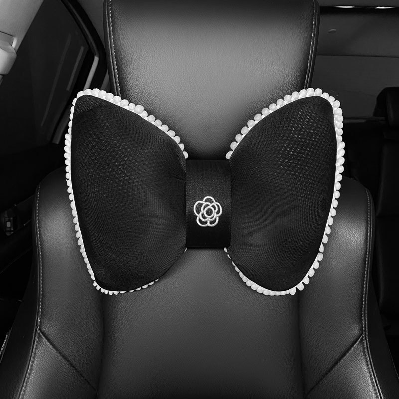 車の内装の気質の蝶結びの茶花のヘッドレストの車の装飾品のアイデアシートの首の枕の腰は四季の女性に寄りかかっています。|undefined