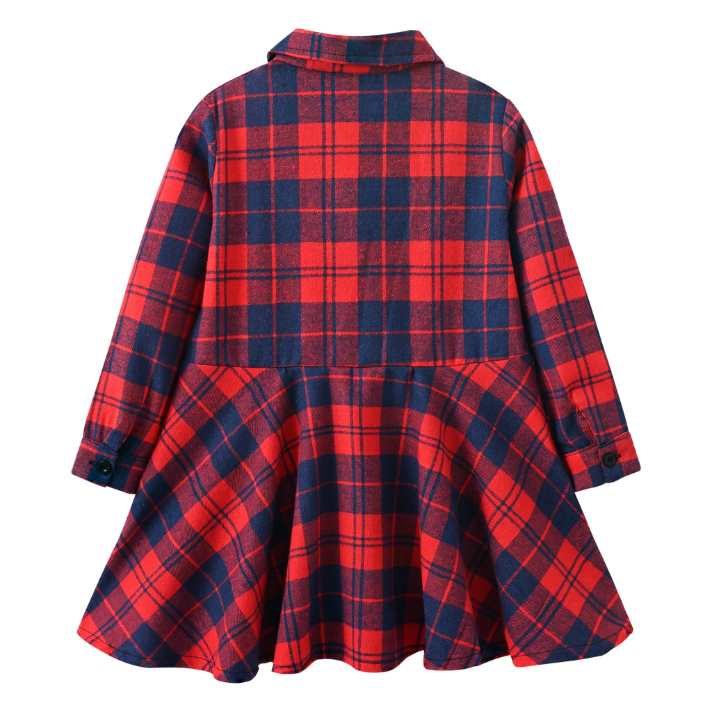 New European and American children's clothing girls' plaid shirt children's skirt spring and
