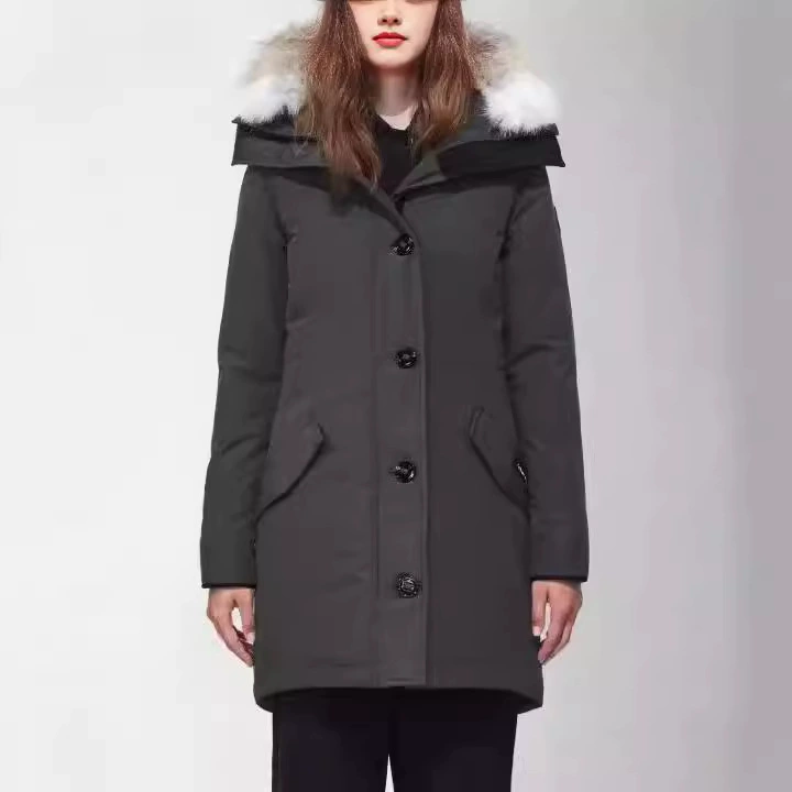 Женский пуховик-парка (PALM MOOSE), меховая отделка капюшона, длинный зимний coat, размер XS–XL
