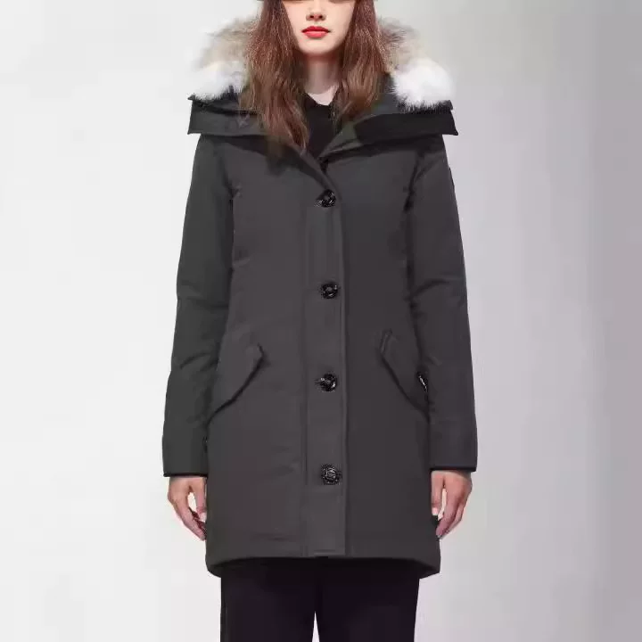 Женский пуховик-парка (PALM MOOSE), меховая отделка капюшона, длинный зимний coat, размер XS–XL