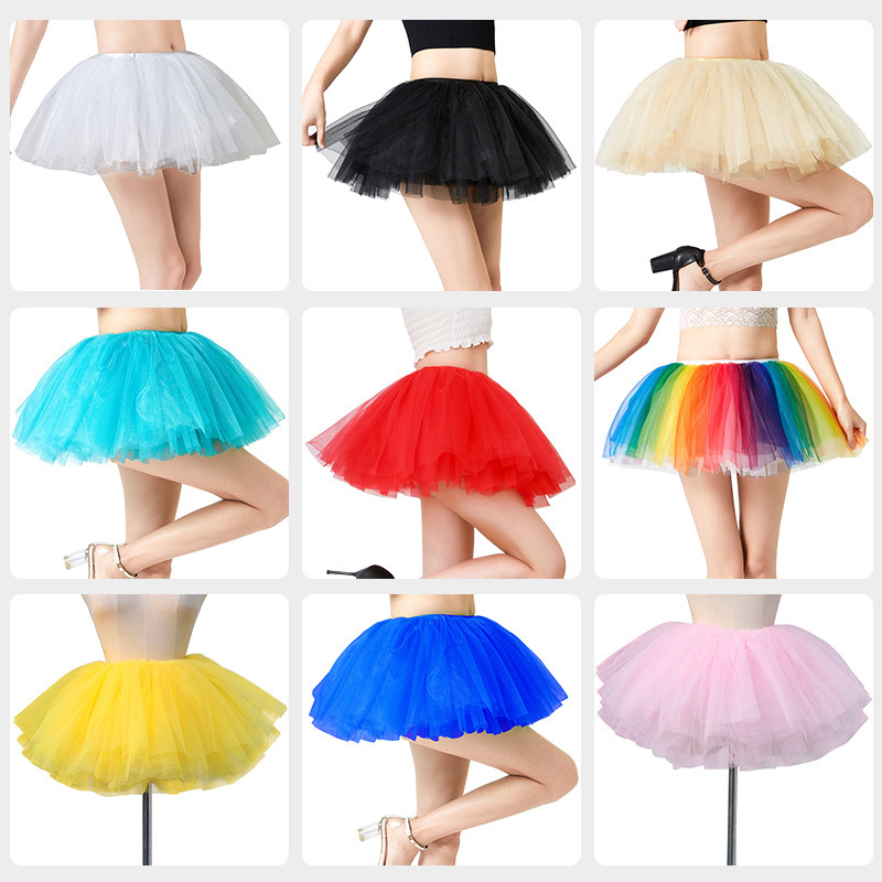 Foreign Trade Mesh Tutu Skirt Ballet Festival Costume Stage Performance High-Elastic Adult Tutu Skirt with Bustle Half Skirt Foreign Trade Mesh Tutu Skirt Ballet Festival Costume Stage Performance High-Elastic Adult Tutu Skirt with Bustle Half Skirt