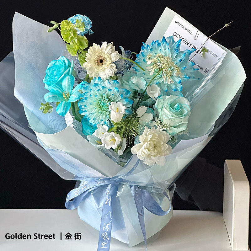 Papel de color de acuarela colorido papel de embalaje de flores impermeable artístico romántico ramo de flores de alta calidad material artesanal florista