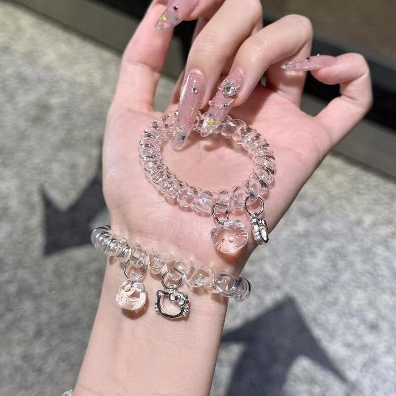 Telephone Cord Hair Ties That Can Be Used as Bracelets, Cute Cat Hair Ropes for Women, 2026 New Style Hair Ties for Ponytails, Rubber Bands