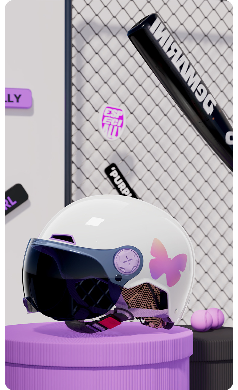 Cable Helmet for Electric Vehicles for Girls, No Hair Pressure, Universal for All Seasons, 3C Certified, Winter Warm and Cute Safety Helmet