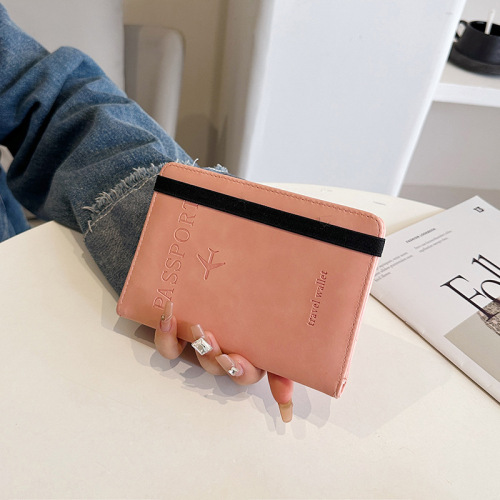 Cross-border PU leather passport holder ticket protective cover portable fashionable overseas multi-card slot anti-theft strap passport holder
