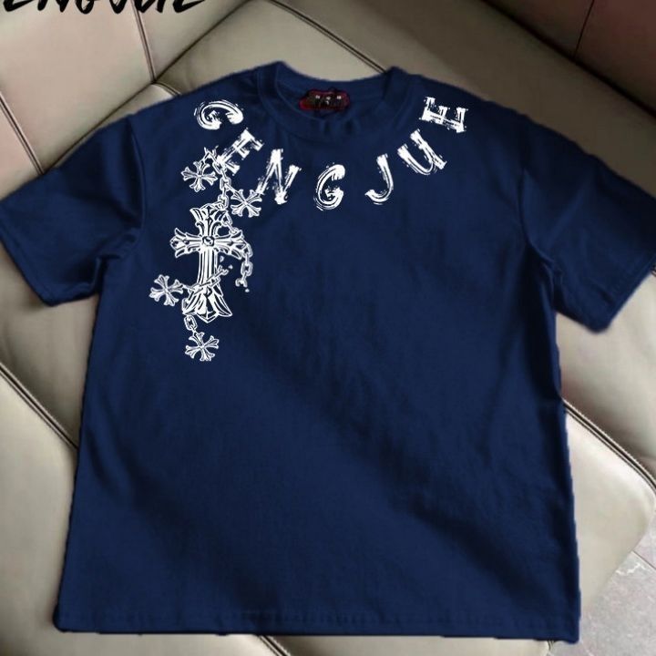 New summer style pure cotton short-sleeved t-shirt for middle and large children, high-street casual printed American style boys' and girls' student tops trendy