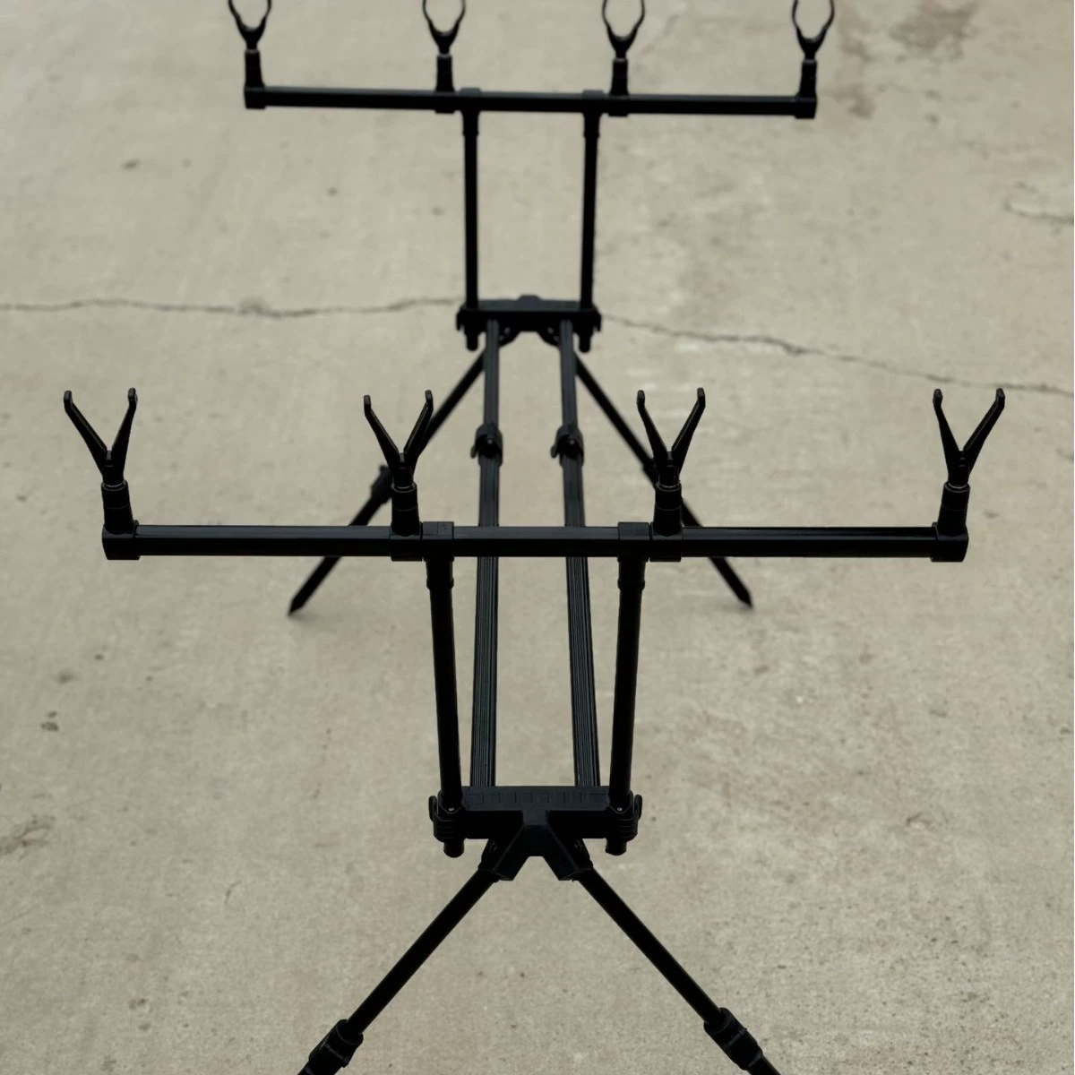 European-style fishing three-head, four-head, five-head bracket throwing pole multi-pole aluminum alloy folding telescopic multi-head four-corner pole