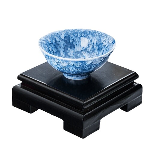 Square base bracket solid wood crafts ornaments tea set Buddha statue stone small fish tank vase flower pot holder wooden