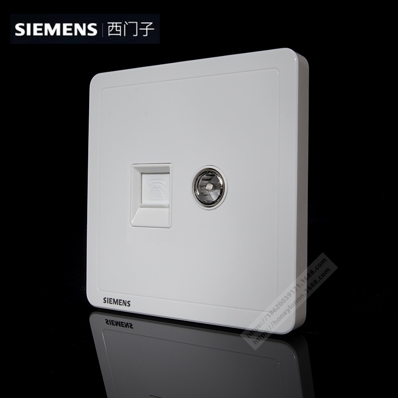 SIEMENS/西门子 致典 雅白 一位电视 +一位电话插座5UH1433-3NC01