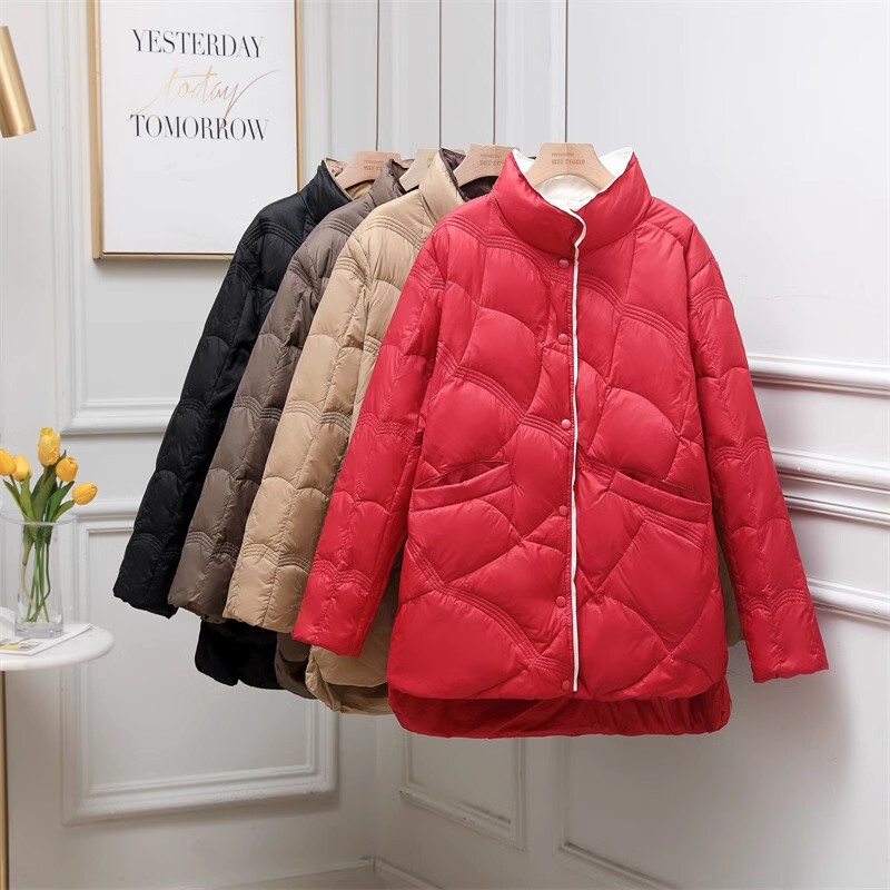 2024 New Light Down Jacket Women's Medium and Long 200 Jin Loose Warm Ethnic Style Retro Plus Large Size 2024 New Light Down Jacket Women's Medium and Long 200 Jin Loose Warm Ethnic Style Retro Plus Large Size