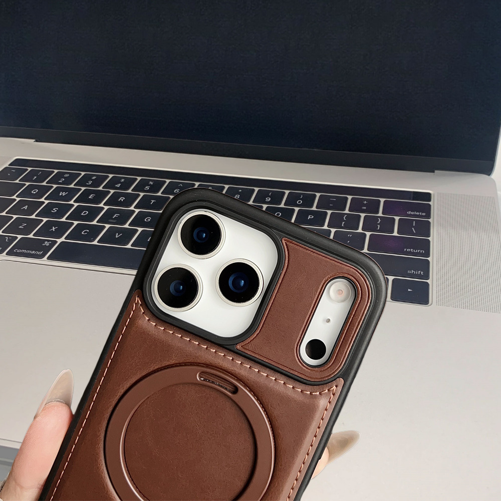 Ốp lưng da cao cấp tích hợp giá đỡ cho iPhone 15, 16, 17 Pro Max — 【Đen Cao Cấp】Dòng 17 - Không Lo Lọt Logo, 【Nâu Thanh Lịch】Dòng 17 - Không Lo Lọt Nhãn, 【Gentleman Blue】Dòng 17 - Không Lo Lọt Nhãn, 【Đỏ】Dòng 17 - Không Lo Lọt Nhãn chi tiết 21