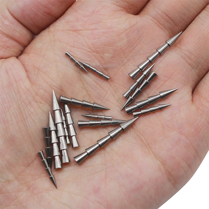 Yuyue Luya cebo Neko grupo de pesca de tungsteno enchufe de acero de plomo fideos gusano cebo suave contrapeso tungsteno aguja de acero accesorios de enchufe de acero al por mayor