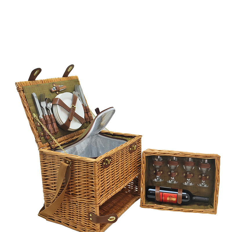 Clientes de alta gama regalos de agradecimiento regalos de agradecimiento creativos regalos de agradecimiento cestas de sauce de lujo ligeras canestas de picnic de mudanzas canestas de regalo
