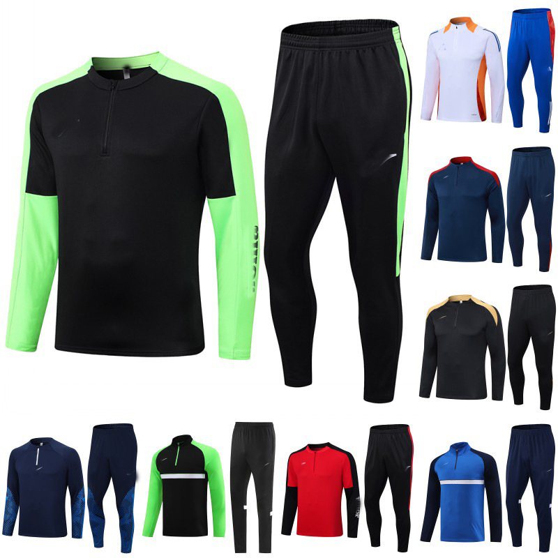 Half zipper winter long-sleeved trousers suit training club basic football uniform jersey long zipper logo foreign trade Half zipper winter long-sleeved trousers suit training club basic football uniform jersey long zipper logo foreign trade