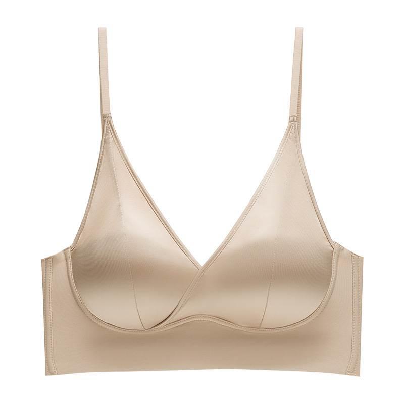 バックルなしオールインワンシームレス美背中下着女性用、薄型、立体、カップなし、プッシュアップ、リフティング、深いV、光沢のあるサテン|undefined
