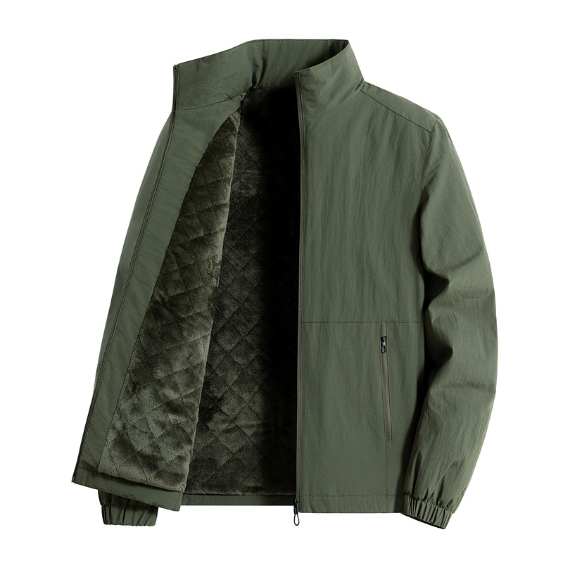 Cross-border chaqueta para hombres otoño y invierno nuevo deportivo ocio relajado cuello de pie a prueba de viento abrigo de carga caliente tamaño grande image 5