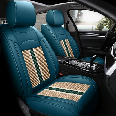 Four Seasons Pad, Car Seat Cushion Cover, Universal for - blue-beige-standard-version-general-purpose