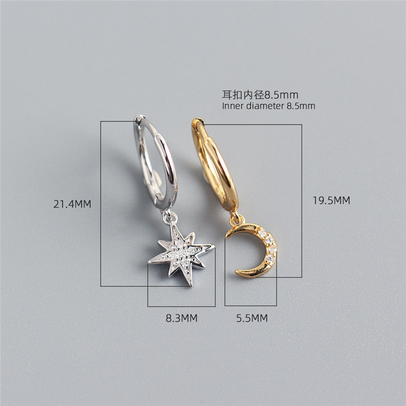 New Trendy Stud Earrings Moon Stars Simple Earringspicture14