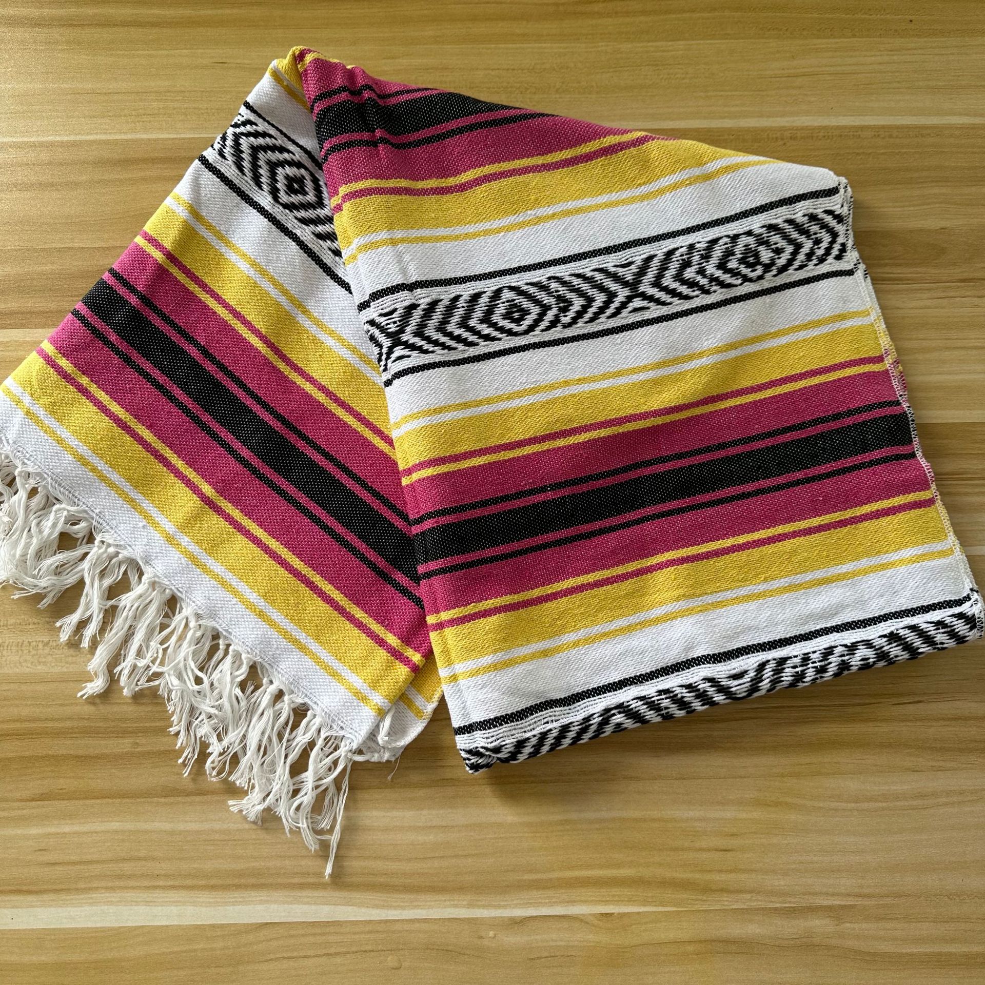 Manta mexicana manta geométrica borla Estilo Manta tejida borla Toalla de playa manta de picnic estera Yoga Manta de algodón
