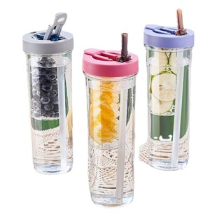 High-value tritan Suction Cup Simple Large Capacity Tea Separating Plastic Cup Portable Water Cup for Students