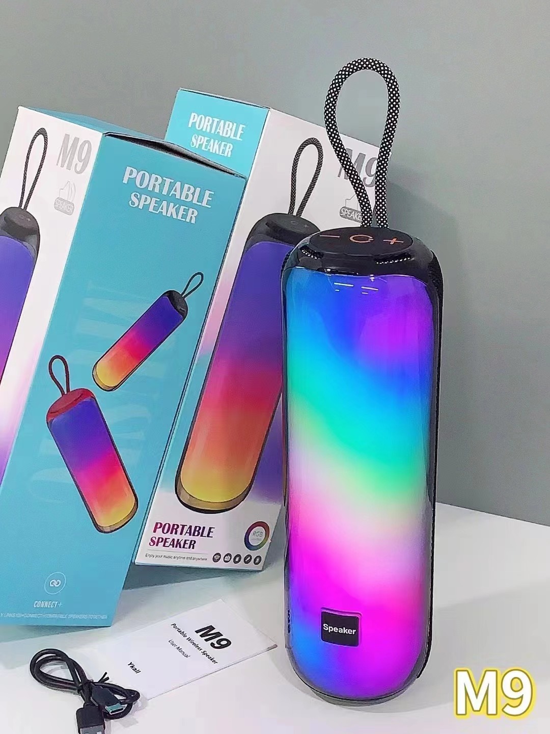 New wireless streaming colorful lights, Bluetooth speakers, heavy bass, outdoor convenient and simple sound system_voghion.com