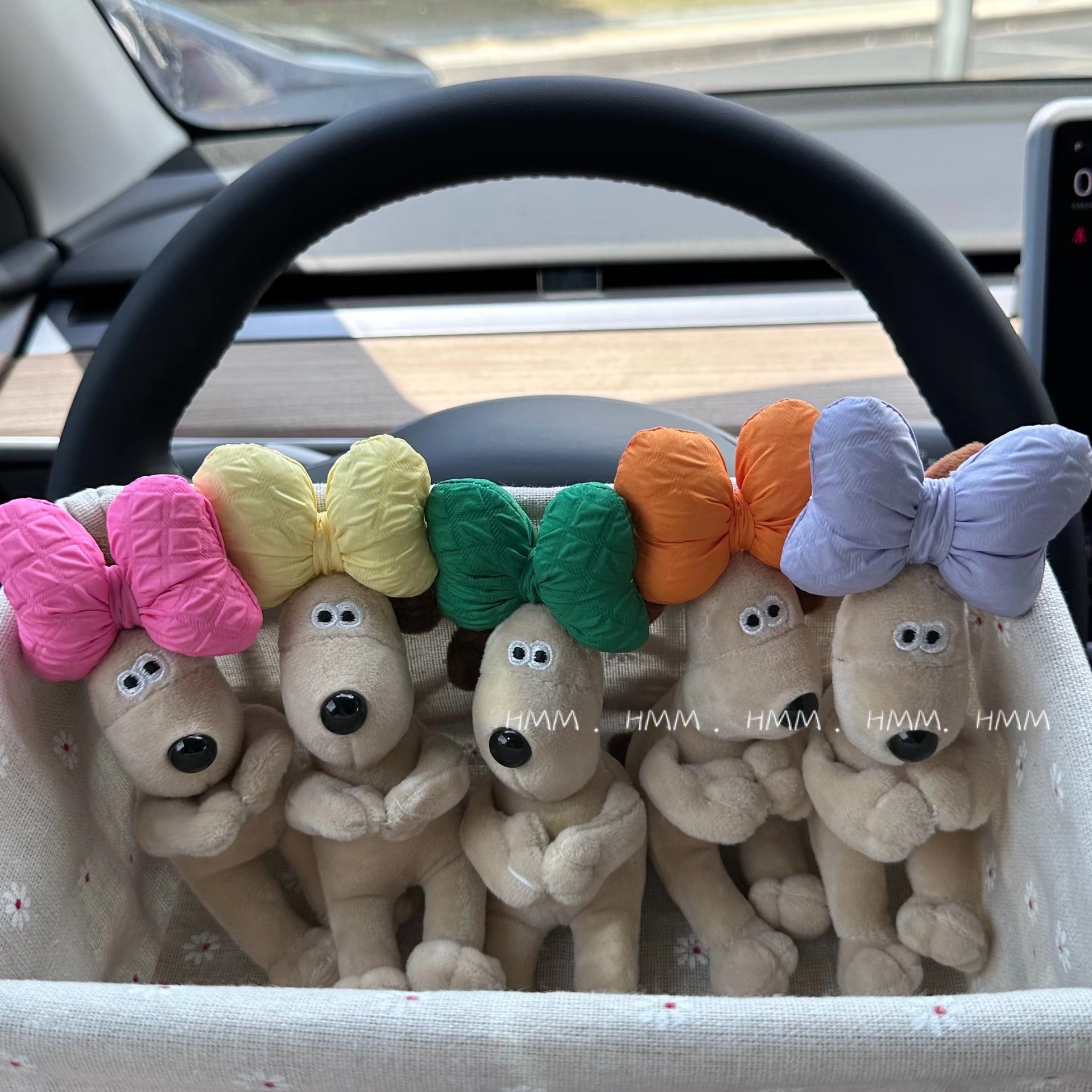 Kit de materiales para hacer una linda decoración de palanca de cambios de coche con forma de perro, adorno de peluche para el interior del coche, regalo de cumpleaños moderno.