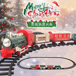 Cross-Border Electric Rail Car Children's Toy Gift Simulation Classical Music Mini Christmas Train Track Foreign Trade