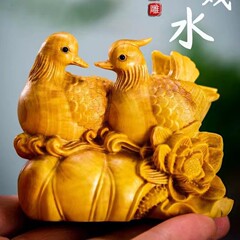 ポプラの木の彫刻の木のアヒルの水の手の取っ手の件の百年は客間に合います。
