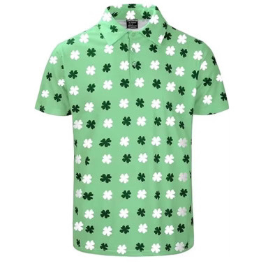 2025 New St. Patrick's Day Men's Polo Shirt Fashion Casual Golf Shirt Clover Outdoor Street 2025 New St. Patrick's Day Men's Polo Shirt Fashion Casual Golf Shirt Clover Outdoor Street