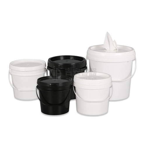 Black and White 5L Plastic Barrel, 4KG Paint Can, Round Barrel, 10L Wet Wipes Barrel, 4L Ink Can, Fertilizer Paste Barrel