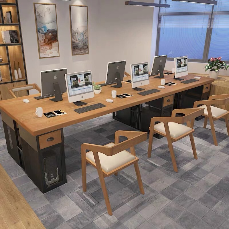 Solid Wood Company Desk Staff Desk American Solid Wood Computer Desk Staff Desk Commercial Industrial Style Iron Desk Solid Wood Company Desk Staff Desk American Solid Wood Computer Desk Staff Desk Commercial Industrial Style Iron Desk