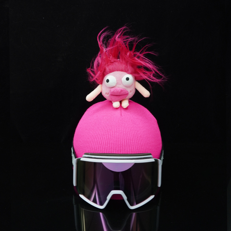 Cartoon Cute Accessories, Versatile Decorations, Red-Haired Harley Quinn Doll, Ski Skating Helmet, Snow Helmet, Personalized Creativity