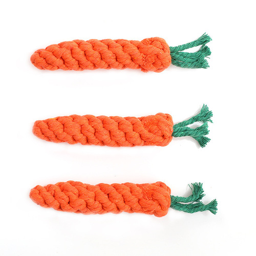 Pet Dog Toy Cotton Rope Carrot Handmade Knot Dog Toy Teething Resistant Cat Wholesale Supplies